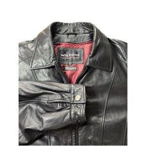 VTG Wilsons Leather Black Bomber‎ Jacket Thinsulate Lined Mens XXL